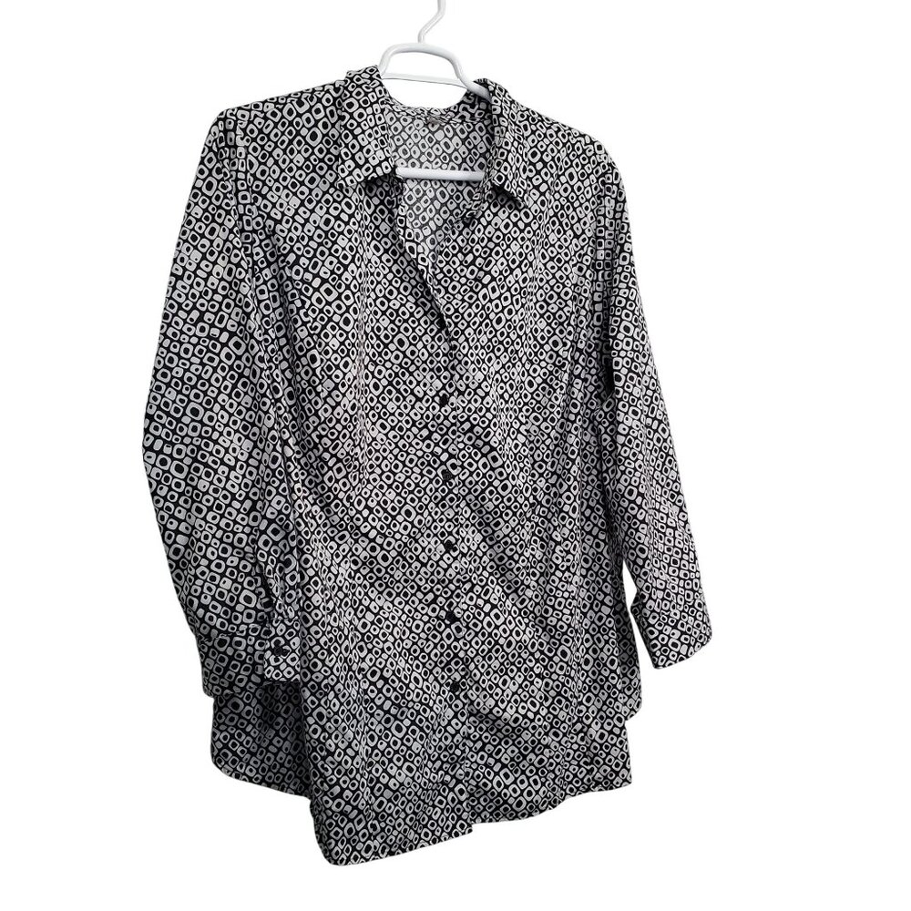 Soft by Avenue 30 32 Shirt Tunic Button Up Groovy Modern Trendy Shaped Fit - Picture 1 of 10